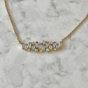Tai Austra baguette crystal and opal necklace